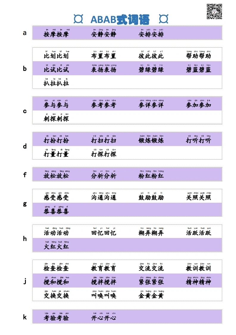 ABAB式词语-学芽网