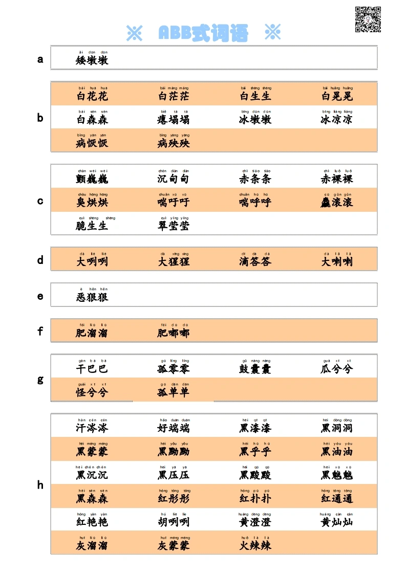 ABB式词语-学芽网