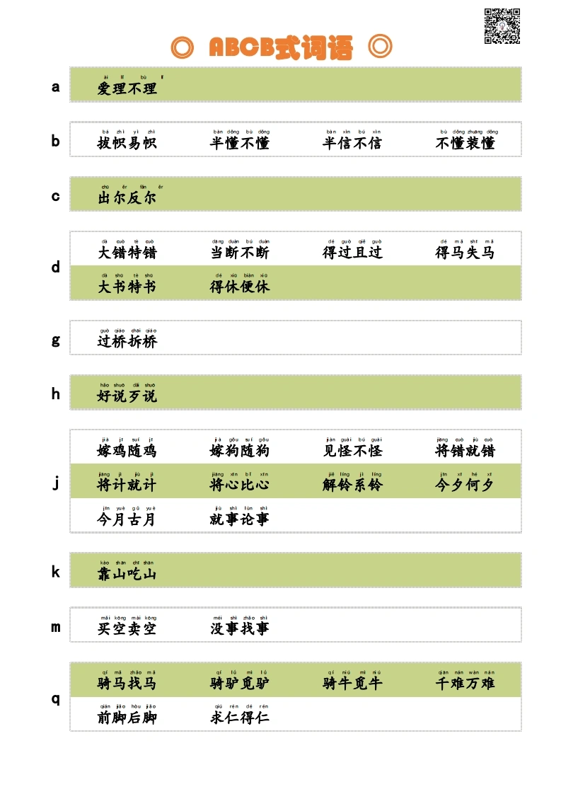 ABCB式词语-学芽网