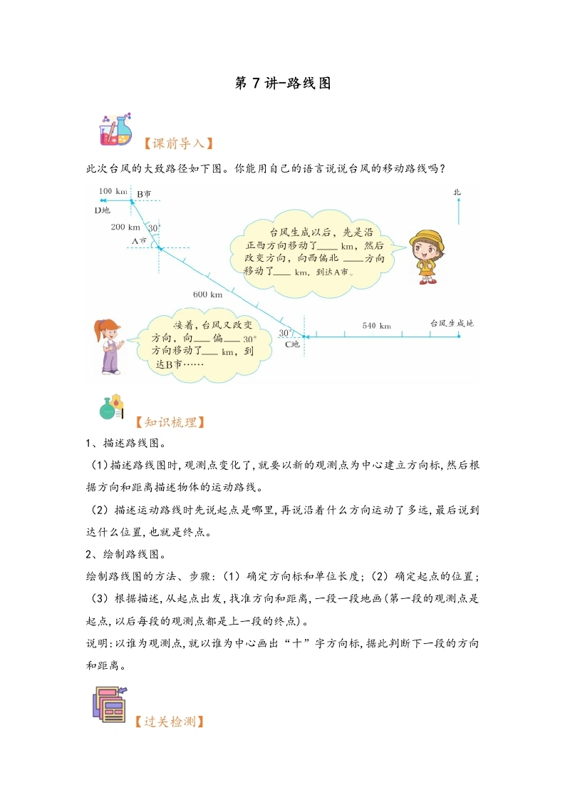 【人教数学】（暑假自学衔接）第7讲-路线图-2024年六年级上册数学暑假衔接讲义同步练（人教版）5-学芽网