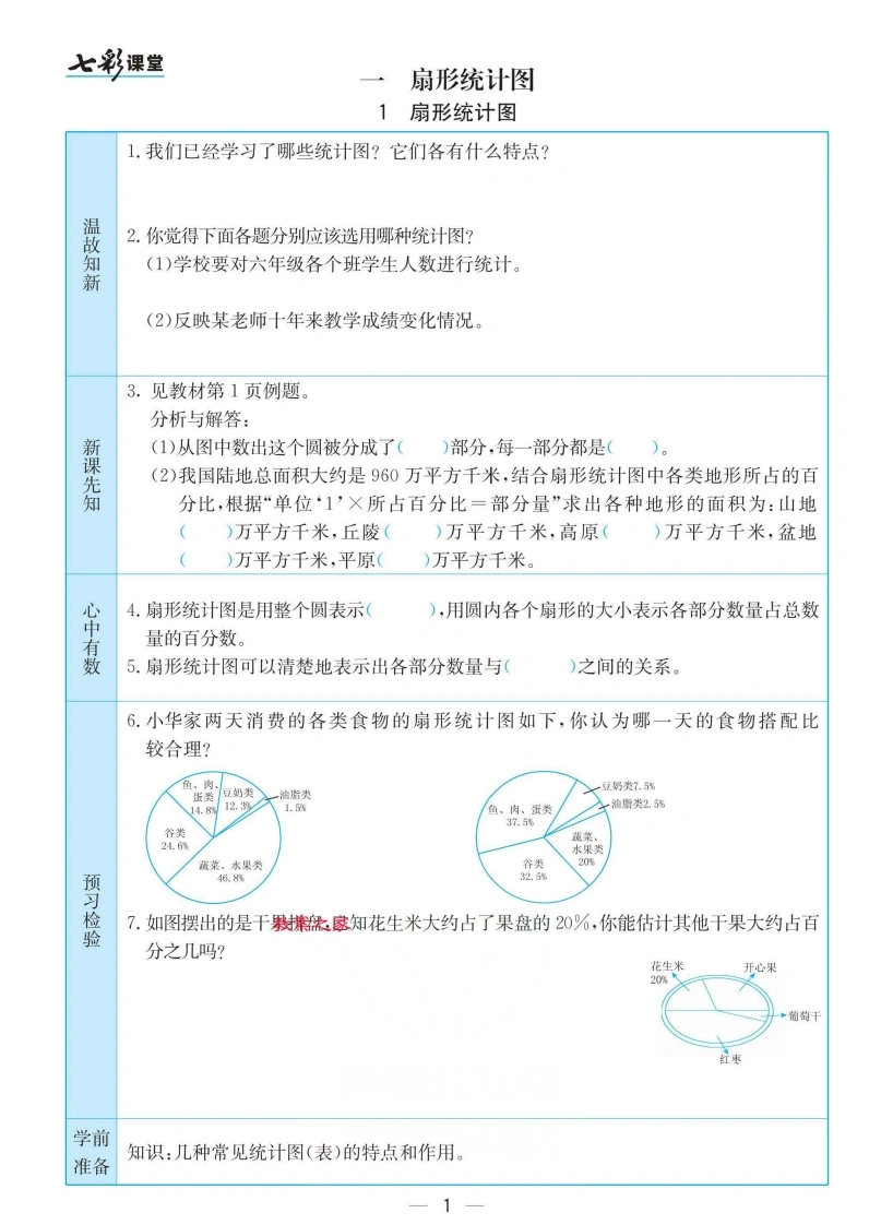 【数学-苏教版】六年级下册预习卡-学芽网