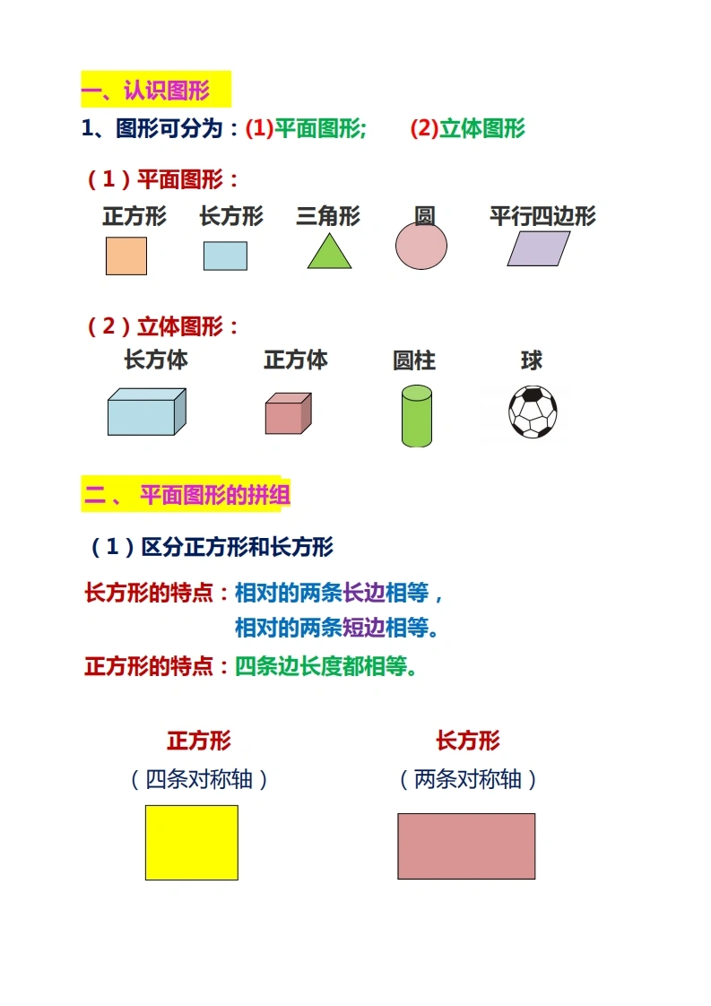 一年级下册数学重点考点复习总结