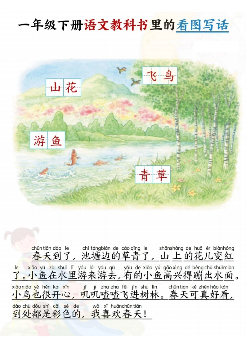 一年级下册语文教科书里的看图写话