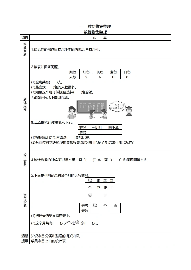 二年级数学下册《课前预习单》-学芽网