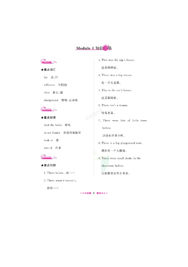 五（上）英语（外研一起）全册知识清单-学芽网