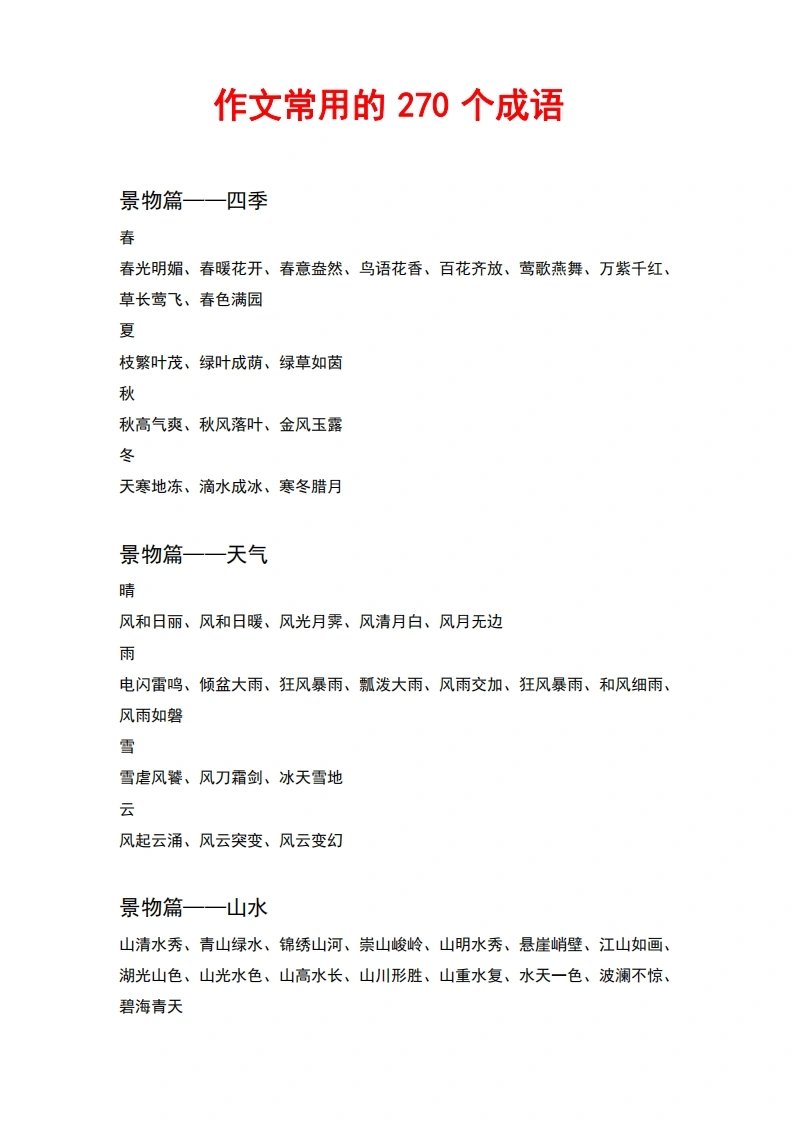 作文常用的270个成语-学芽网