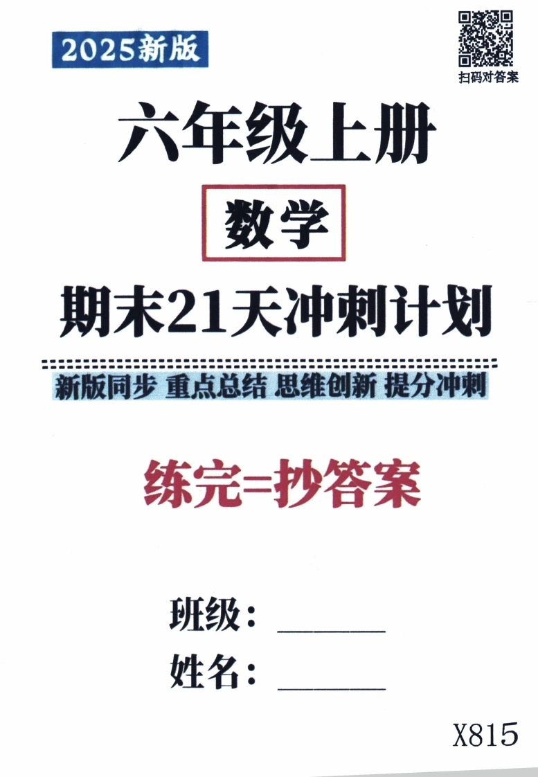 六上数学21天冲刺计划-学芽网