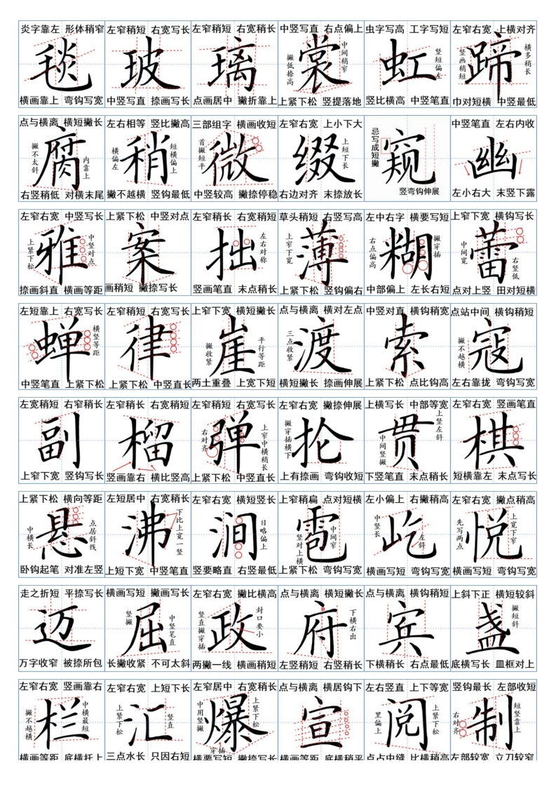 六年级上册语文生字汇总一览表-学芽网