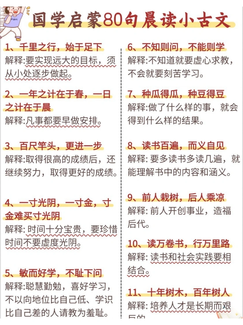 国学启蒙80句晨读小古文-学芽网