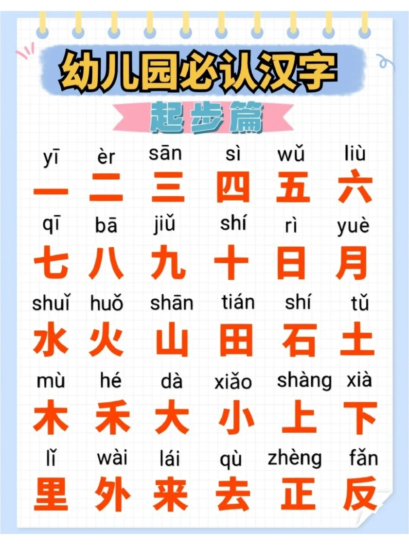 幼儿园必认汉字起步篇-学芽网