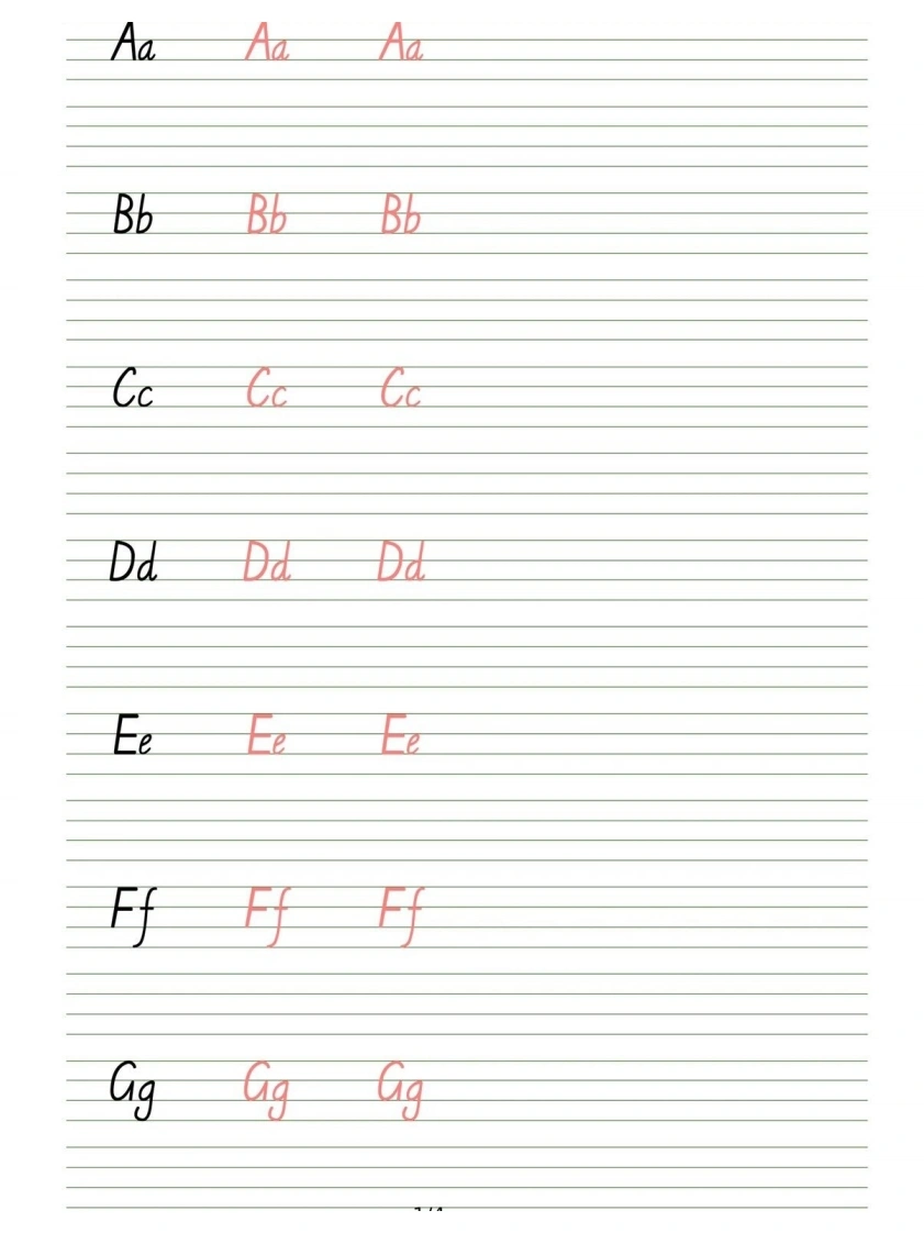英文26个字母描红练习-学芽网