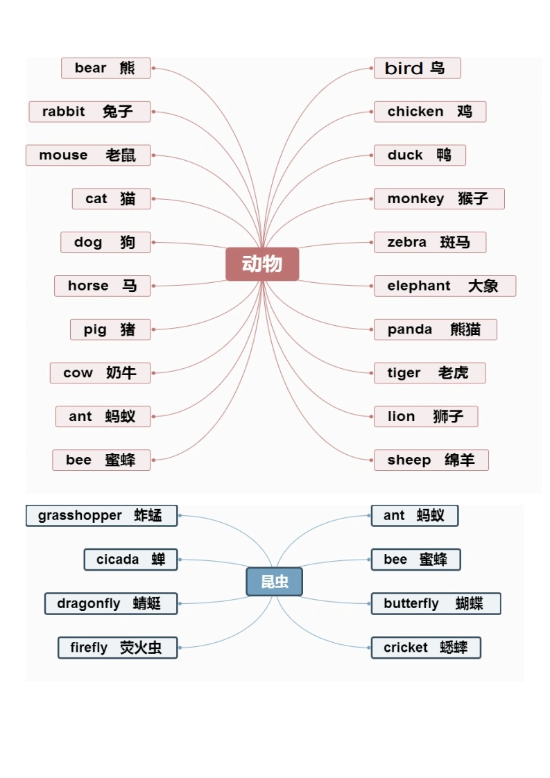 英语必考800词(思维导图)-学芽网
